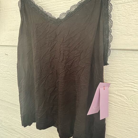 NWT Women's black pajama set with Cami Top & Wide Leg Pants Size M - Picture 3 of 6